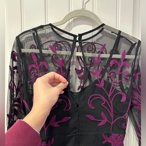 eShakti Wayward Fancies | Embroidered Purple Dress | Size: Medium - Picture 7 of 11